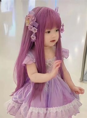 儿童假发cos巴啦啦小魔仙动漫二次元长直发可爱甜美齐刘海全头套