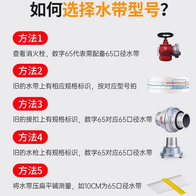 消防水带13/16型国标高压DN65消火栓防爆20/25米加厚接头直流水枪