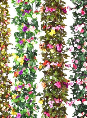 花藤装饰植物缠绕花条客厅绿叶藤条拉花橱窗门头房顶吊顶塑料挂墙