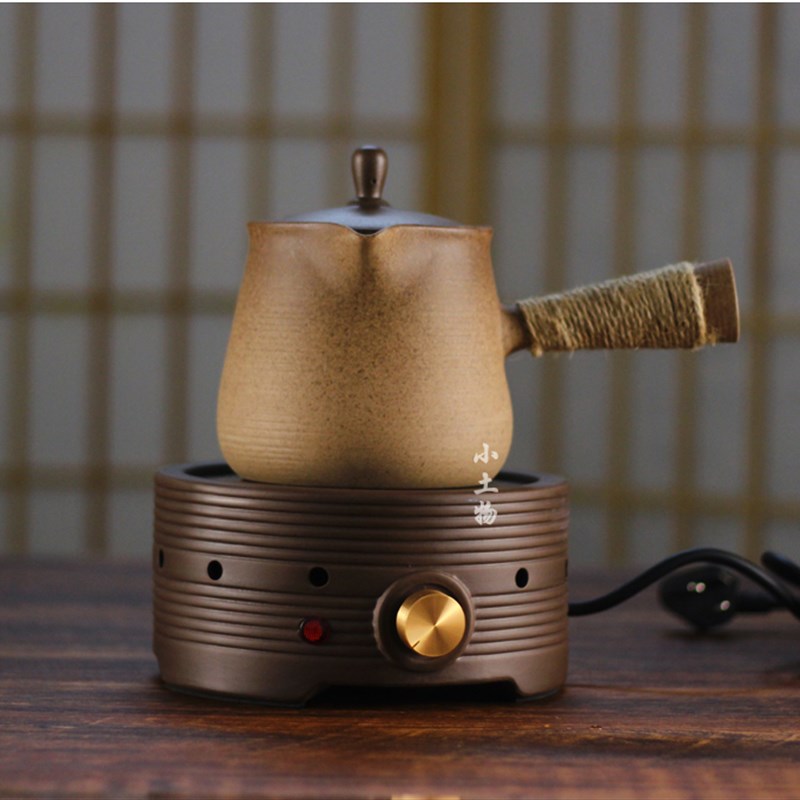 煮花果茶器带盖大容量侧把陶瓷罐罐茶户外炭火碳炉粗陶煮茶壶围炉