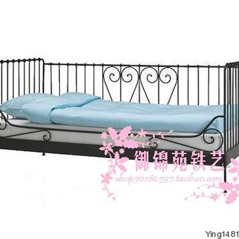 欧式铁艺沙发床小户型用 可抽拉单人午休床 可客制化铁制坐卧两用