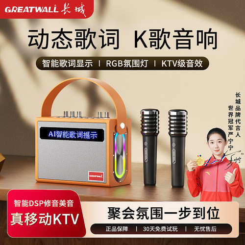 长城无线蓝牙K歌音箱带麦户外
