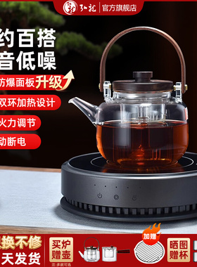 德茗堂电陶炉煮茶壶专用烧水煮茶炉家用围炉电蒸煮茶器整套装茶具