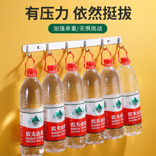 挂钩强力粘胶墙壁挂墙上卫生间架一排厨房免打孔衣无痕浴室不锈钢