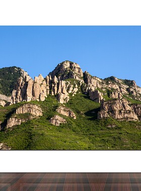 恒山风景海报画北岳太恒山摄影图山峰山脉自然景观装饰画挂画F683