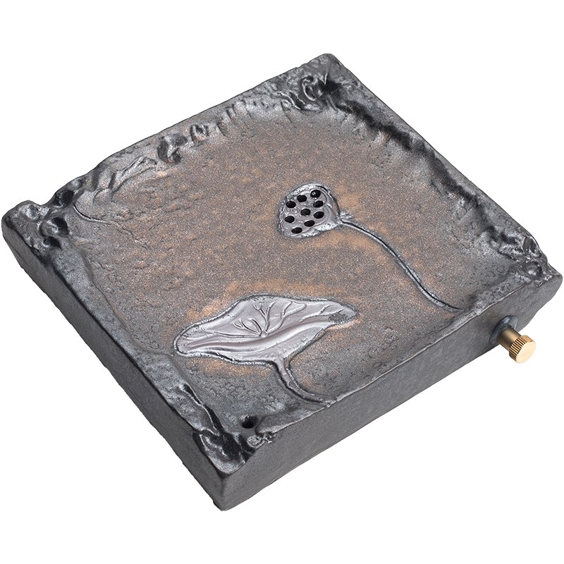 陶迷粗陶壶承鎏金釉窑变干泡台复古手工茶盘中式茶具茶托储水壶垫