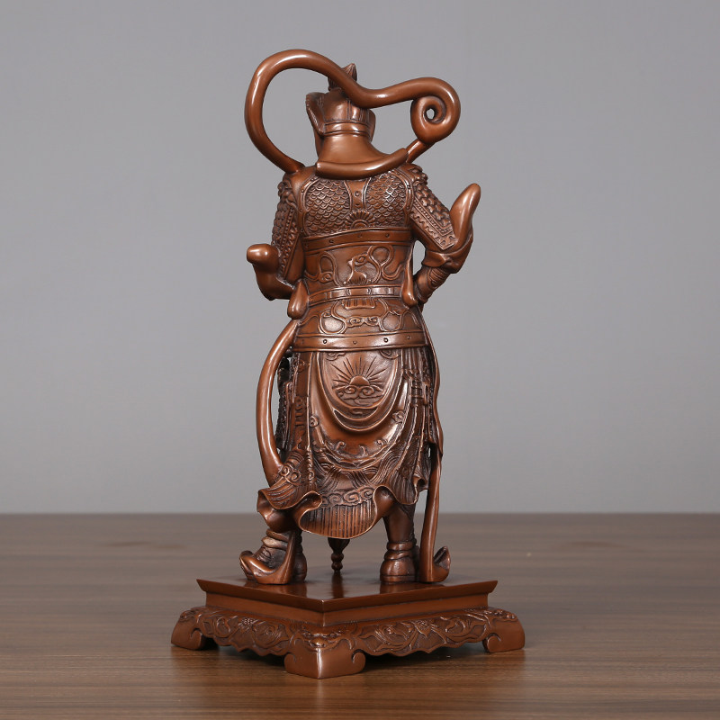 紫铜韦陀佛像伽蓝铜像摆件韦陀金刚护法铜器工艺品
