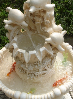 欧式水池装饰庭院动物摆设加湿增氧落地花园海豚流水喷泉养鱼摆件