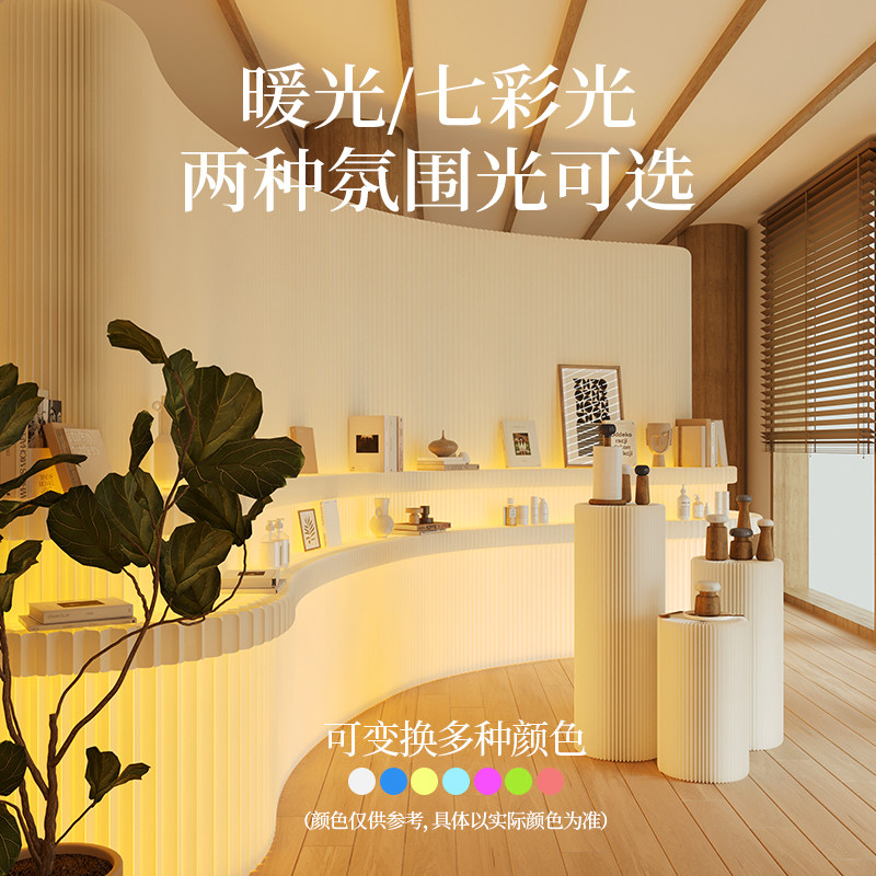 十八纸屏风折叠置物架隔断挡板商用办公图书馆发光纸屏风轻物纸墙