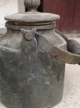 古玩铜器收藏仿古纯铜寿星老头李白手提壶水壶茶壶酒壶古董老物件