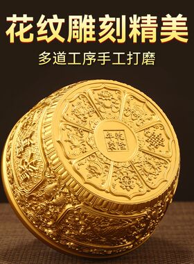 纯黄铜麒麟聚宝盆摆件五福双龙客厅店铺公司工艺开业乔迁礼品玄关
