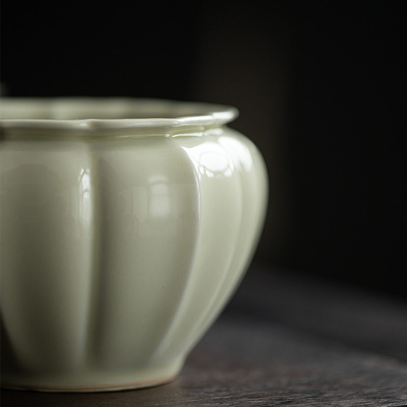 新品干泡草木灰佛手小建水茶道配件水盂陶瓷废水缸茶席烟灰缸多用