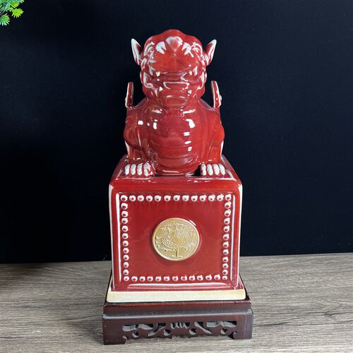 禹州神垕钧瓷鸿运印章龙印貔貅印客厅玄关办公前台装饰中华千钧印