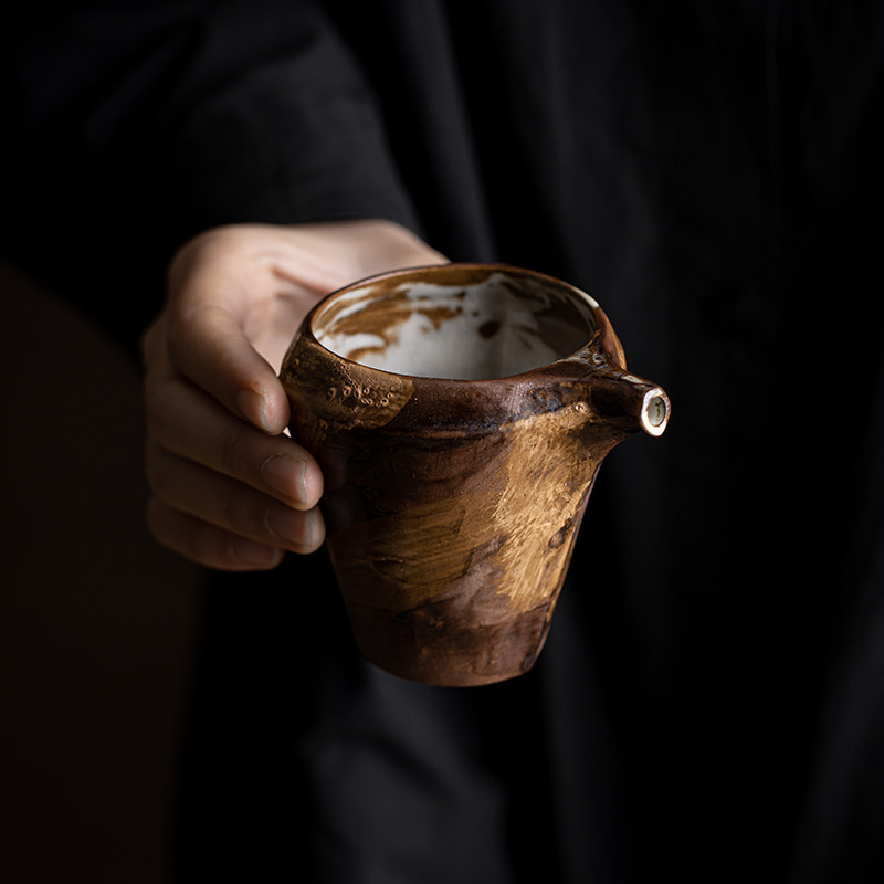 草木祠 日式手工粉引公道杯 陶瓷公杯茶海分茶器匀杯功夫茶具茶杯
