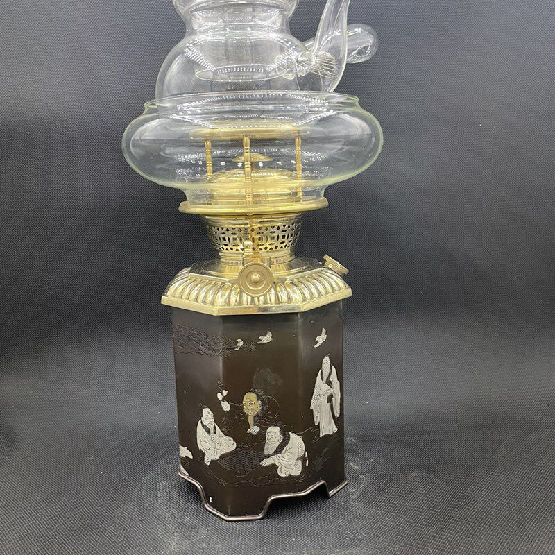 空气灯茶炉茶灯八仙图煤油炉酥油煮茶器煮茶灯功夫茶具烧水炉