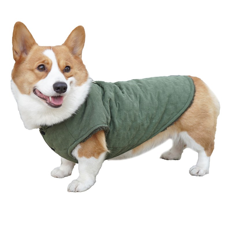 柯基衣服冬季可牵引鹿皮绒马甲棉服中型犬比熊宠物狗狗保暖绒背心