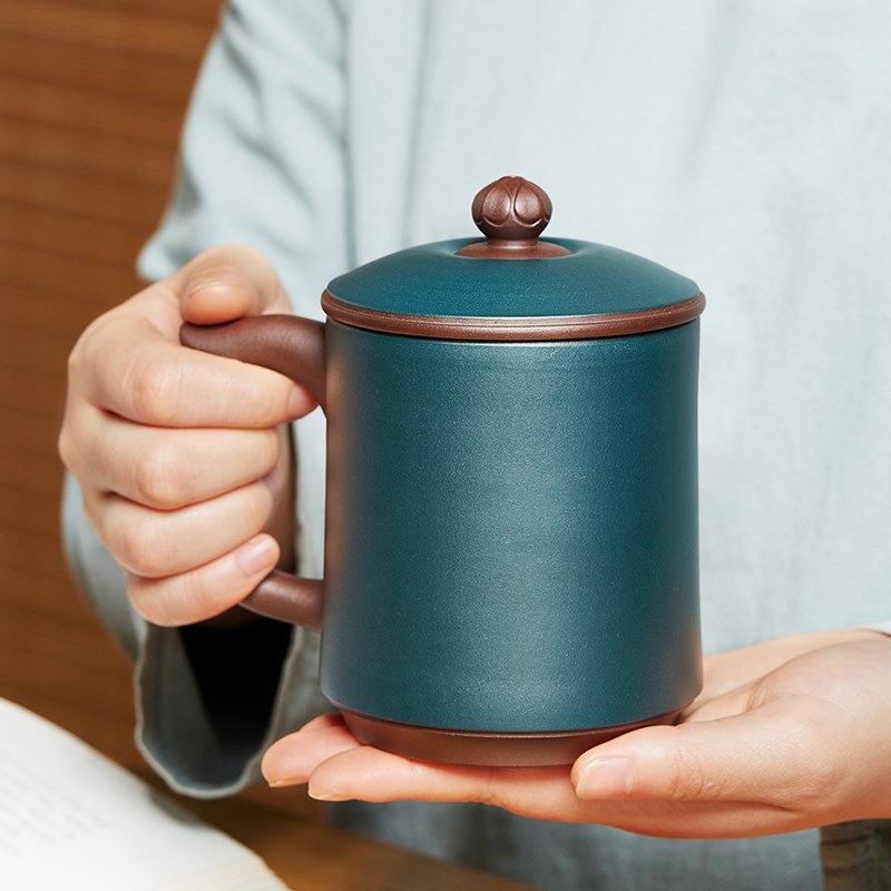 宜兴紫砂杯茶杯高端手工大容量男士盖杯泡茶杯个人专用办公杯茶缸