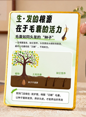 养发馆生发知识科普展示摆件门店前台桌面宣传装饰台牌