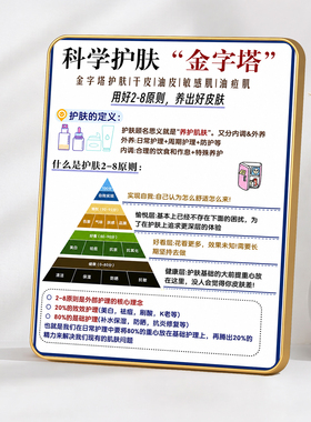 科学护肤金字塔装饰摆件美业美容院前台护肤知识科普摆牌