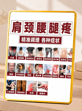 养生馆肩颈腰腿疼各种症状调理宣传展示牌门店装饰摆件