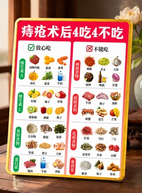 痔疮术后4吃4不吃饮食提示牌肛肠护理科普装饰桌面摆件摆台