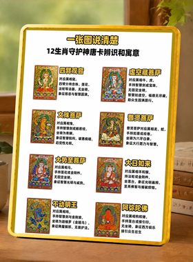 12生肖守护神唐卡摆台中式家居客厅玄关吉祥装饰摆件