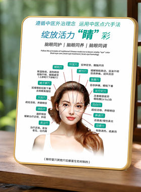 中医脑眼同护眼部穴位装饰摆件养生馆护眼门店桌面展示立牌