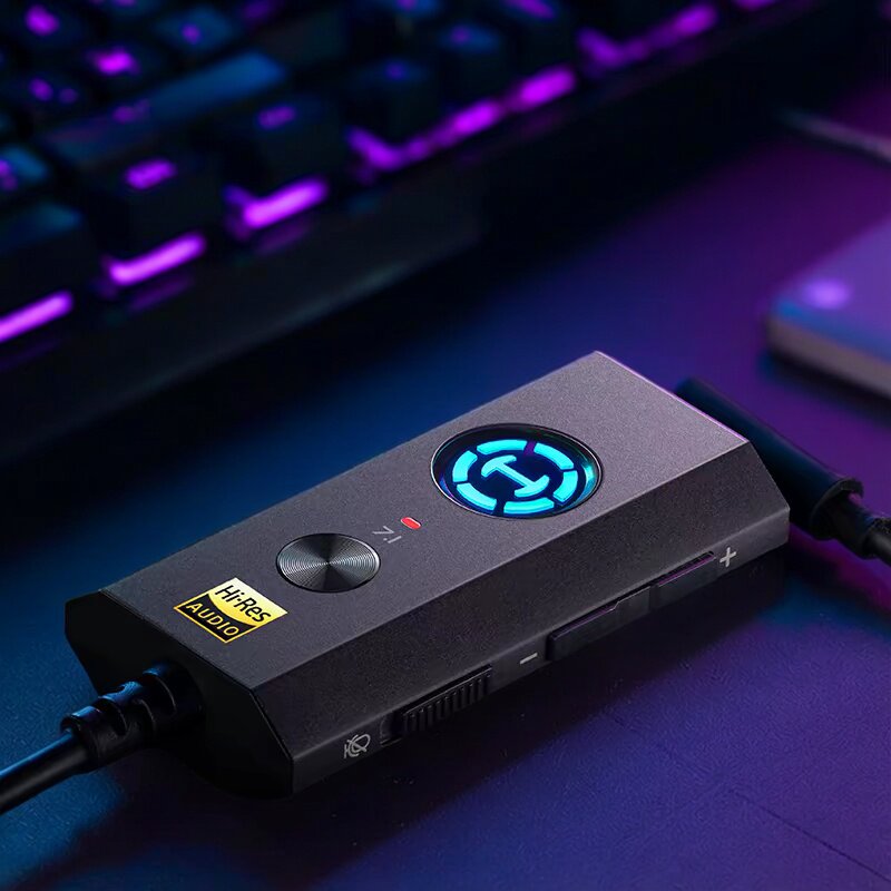 HECATE漫步者7.1专业USB声卡GS04电脑电竞游戏笔记本RGB小尾巴