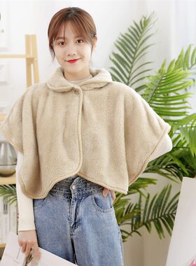 冬天保暖披肩防寒护肩颈睡觉加绒加厚坐月子护肩膀女肩套斗篷神器