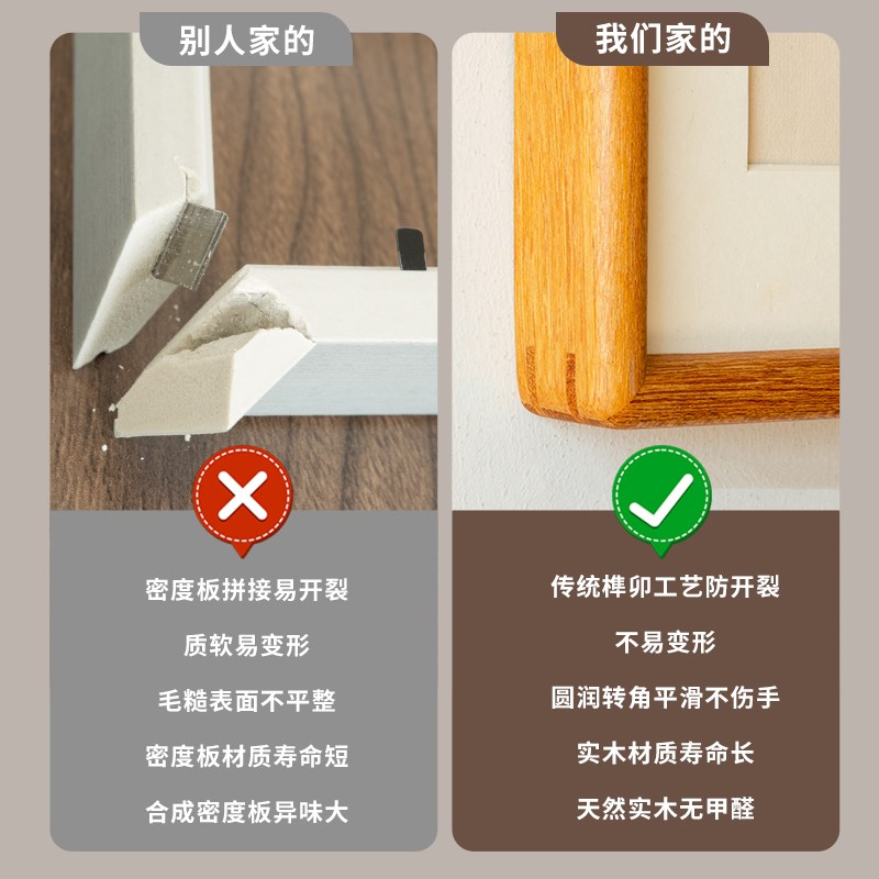 实木圆角画框空框框架装裱书法相框定制黑胡桃色柚木边框自装裱框