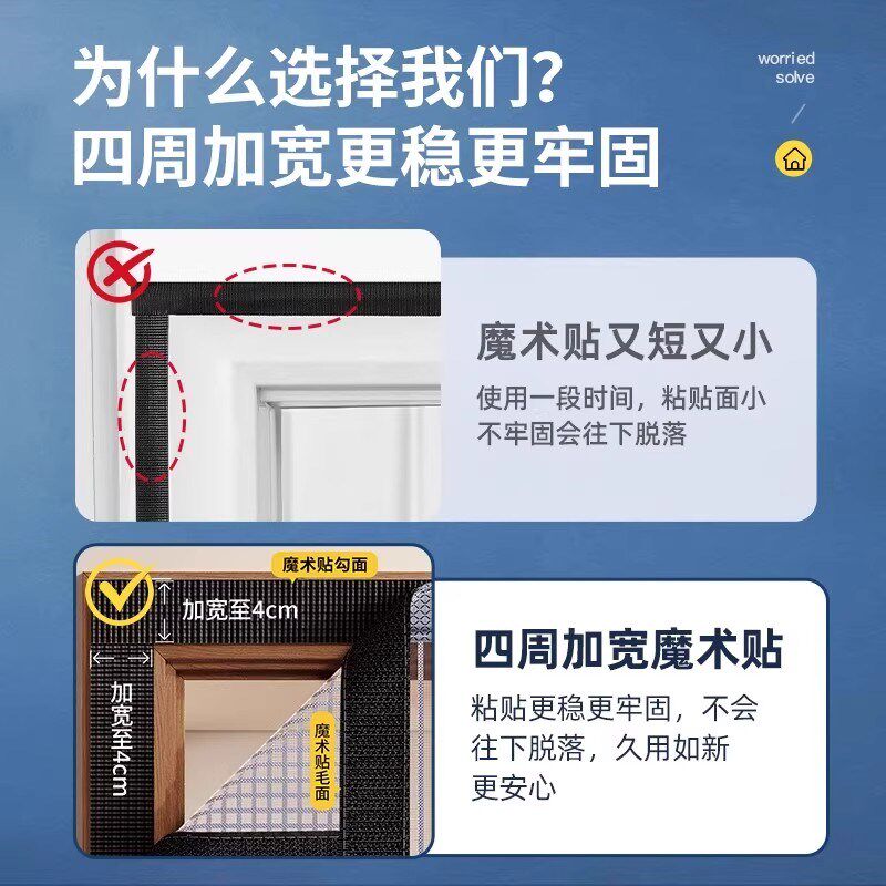 金刚网侧开全磁条防蚊门帘2025新款高档卧室家用磁吸纱窗纱网纱门图片