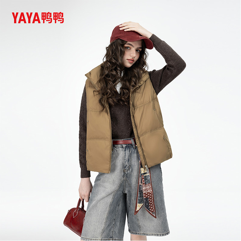 鸭鸭潮流羽绒服女休闲百搭日常上衣通勤户外2026冬季新款简约马甲