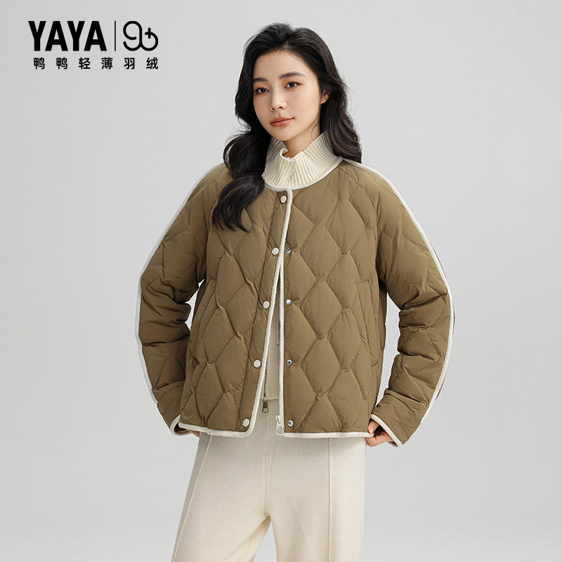 鸭鸭潮流轻薄羽绒服女保暖外套