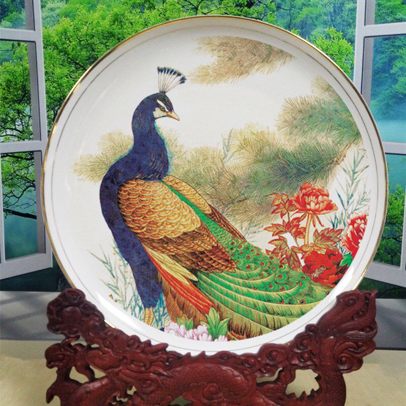景德镇来图LOGO定制装饰挂盘子照片毛爷爷观赏伟人像中式网红摆件