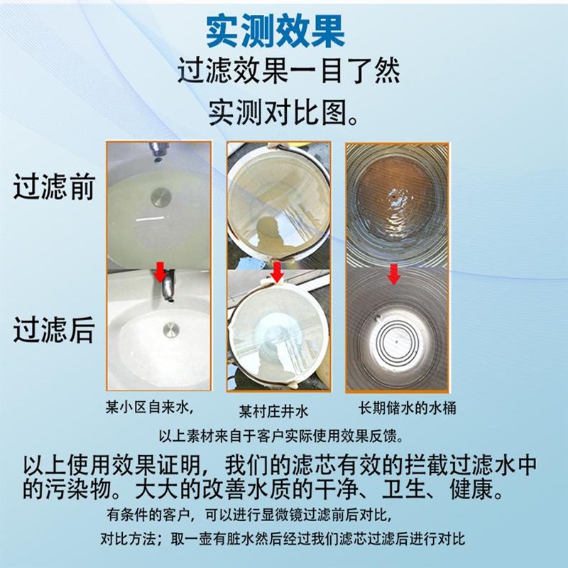通用3分五级六七级超滤韩式一体滤芯活性炭PP+UDF+CTO+RSE+UF+T33