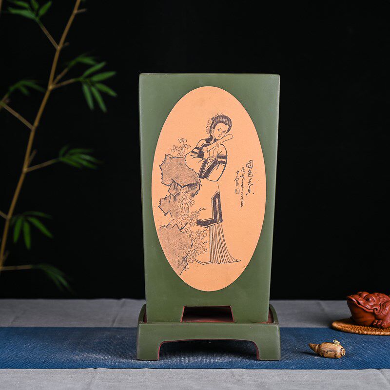 大四方盆 紫砂兰花盆君子兰多肉花盆陶瓷创意古典粗陶绿植 紫砂花