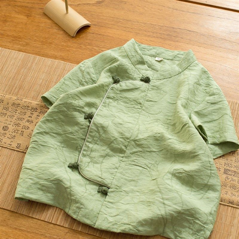 男孩日常汉服新中式国风童装男童夏装唐装薄款儿童男宝宝上衣衬衫图片