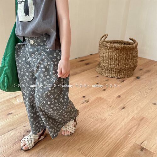 女童夏装棉质9分裤女宝麻棉7分裤防蚊裤子阔腿长裤2024夏季童装