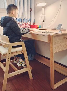 儿童学习椅宝宝大童凳升降写字实木坐椅可调节餐桌椅成长椅子餐椅