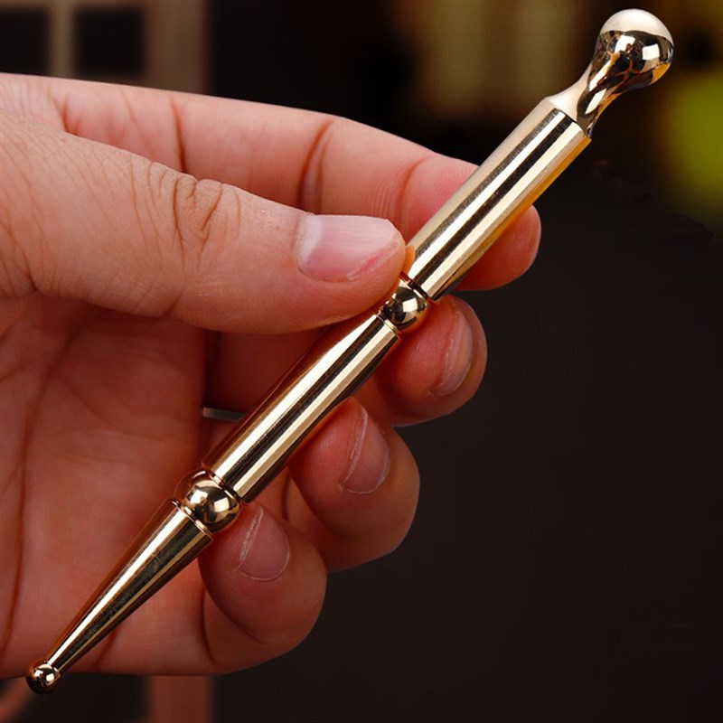 黄铜经络点穴棒按穴位的工具神器拨筋棒按摩器脚底疏通足底疗手持