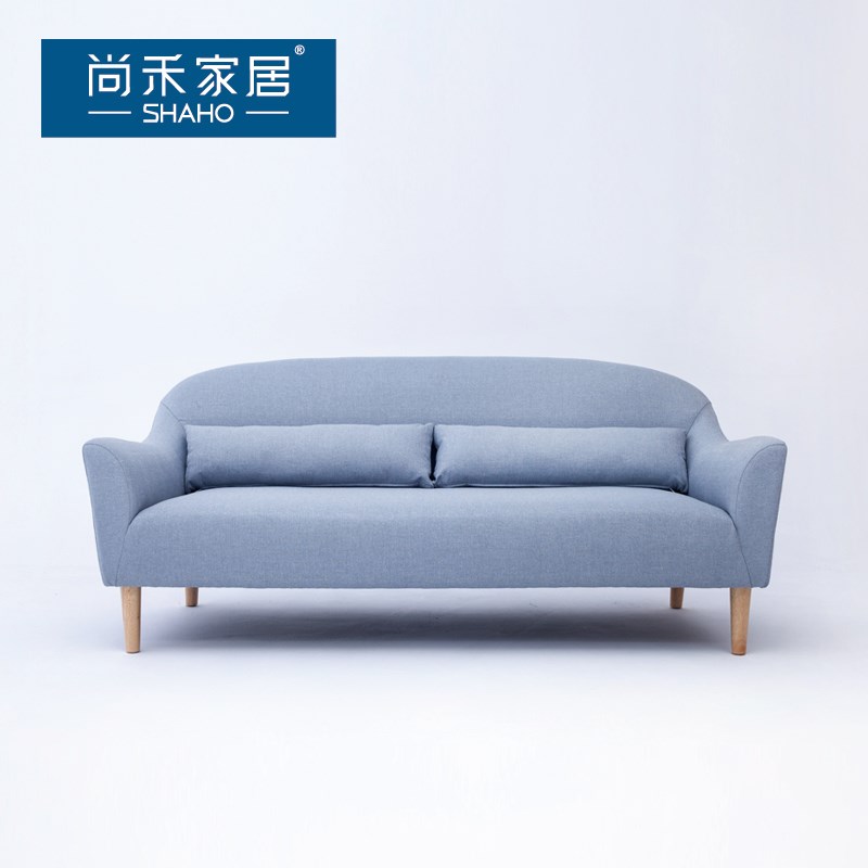 北欧设计款沙发创意二/三人布艺沙发时尚咖啡厅沙发餐厅休闲沙发