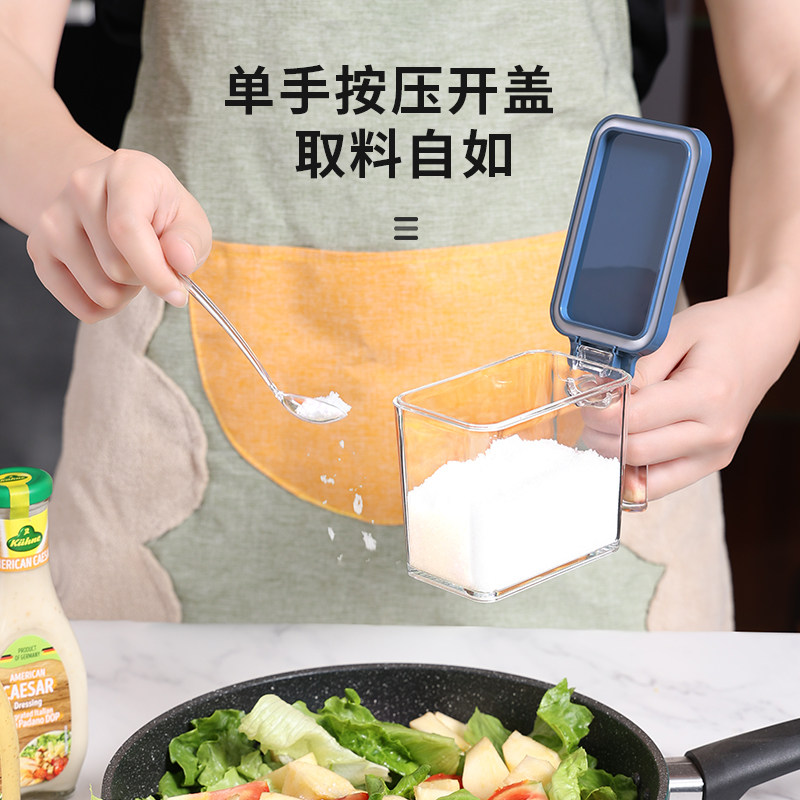 调料盒家用不锈钢厨房组合装盐味精调味盒收纳罐一体多格壁挂密封