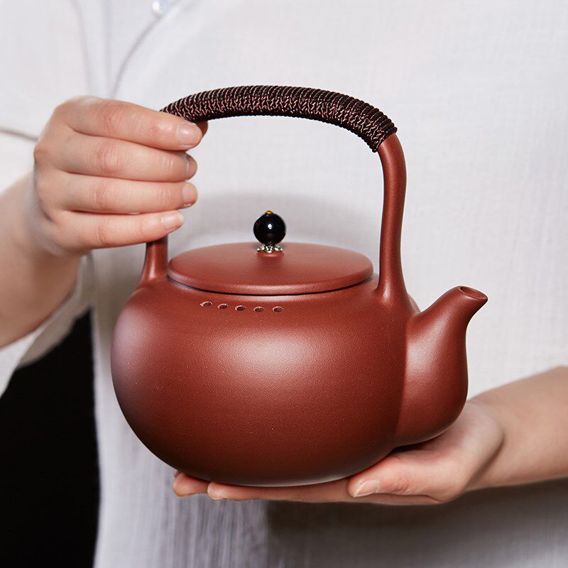 宜兴紫砂壶电陶炉煮茶壶耐高温烧水壶家用功夫茶具手工提梁壶大号