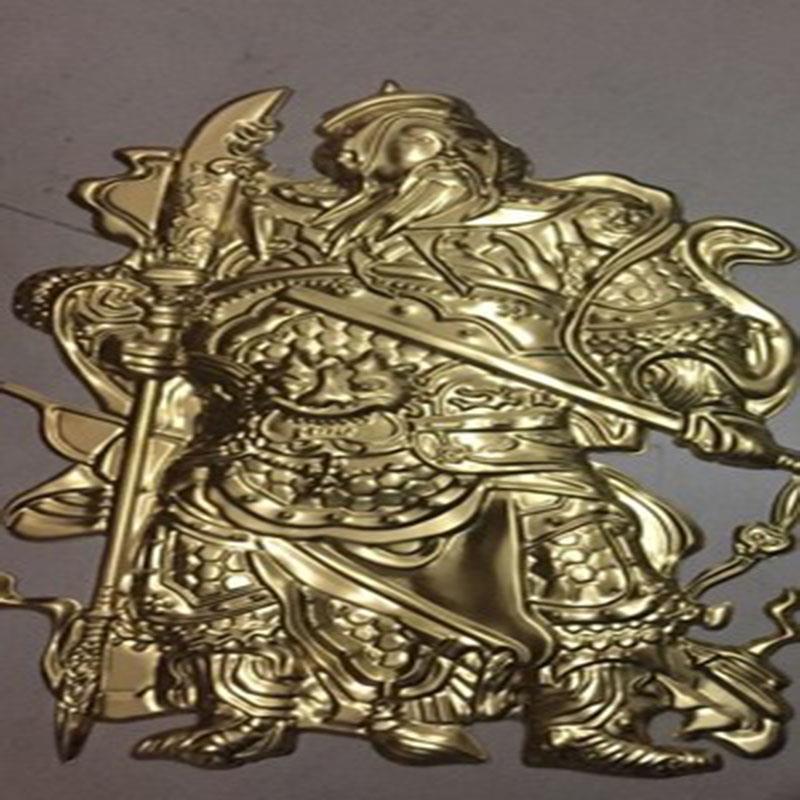 包邮不锈钢门花装饰配件门神关羽张飞像门板花中国风大门配件花板