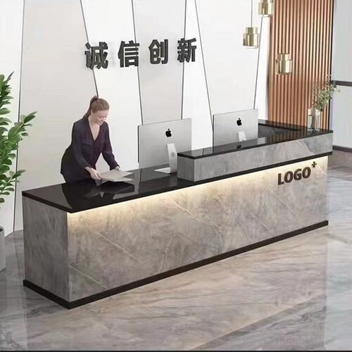 转角收银台简约新品吧台小型店铺美容院接待台烤漆公司办公前台桌