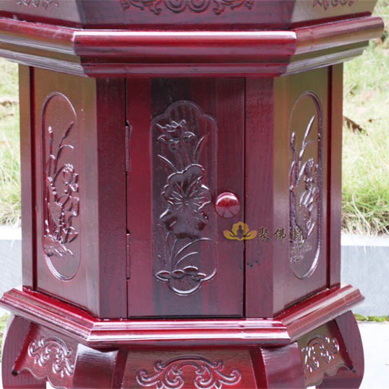寺院道观法器六角八宝大木鱼架 22寸18寸铜罄架 磬架 大木鱼架