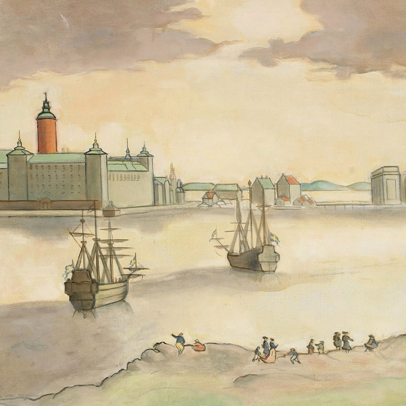 加安加丽建筑风景客厅装饰画卧室餐厅挂画小众艺术挂画水彩壁画