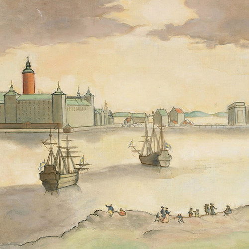 加安加丽建筑风景客厅装饰画卧室餐厅挂画小众艺术挂画水彩壁画