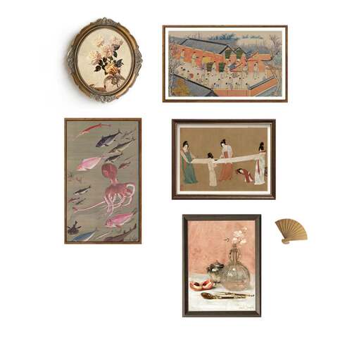 加安加丽复古新中式艺术挂画红楼梦古典装饰画客厅餐厅中古壁画
