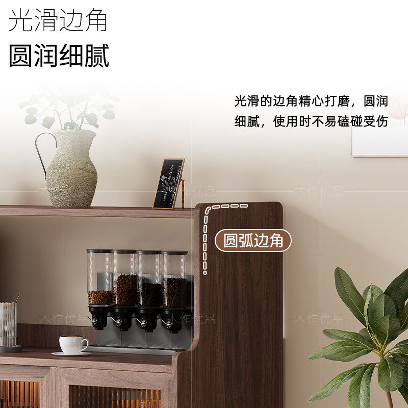中古风实木餐边柜酒柜咖啡柜餐具柜法式复古收纳储物柜茶水柜窄柜